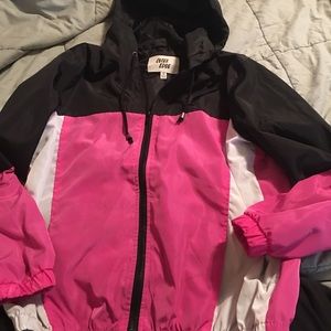 Black and pink windbreaker